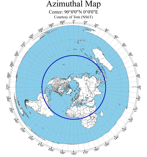 The north-polar equidistant projectionmap is not a flat earth map!