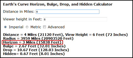 Curved Earth Pythagorean theorem Formula