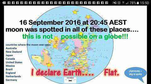 Moon sightings not possible on globe earth