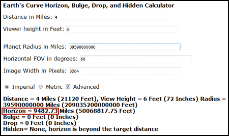 Curved Earth Pythagorean theorem Formula flat