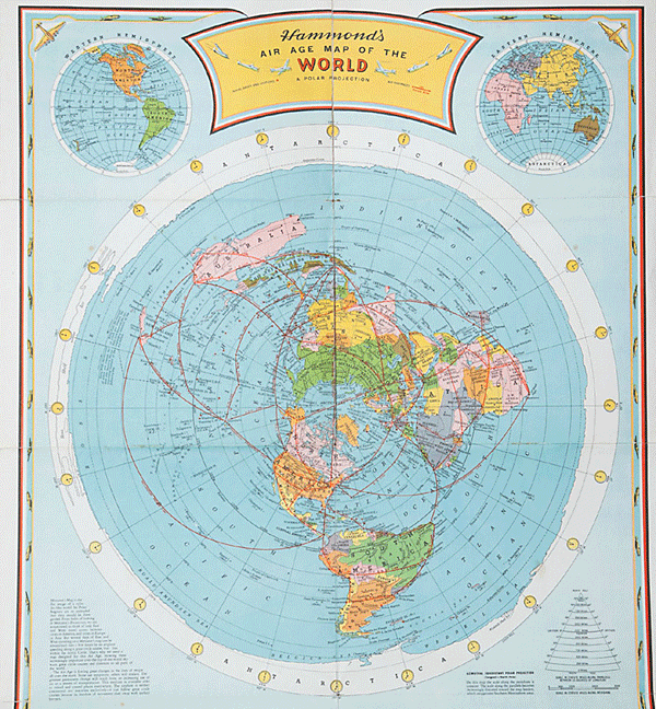 Hammond's globe map is not a flat earth map