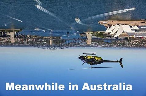 Australia upside down on ball globe earth