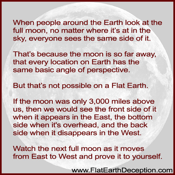The moon can't work properly on the flat earth