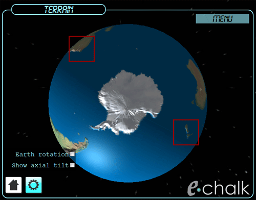 Only on a globe earth can people in South Africa and New Zealand see the Southern Cross