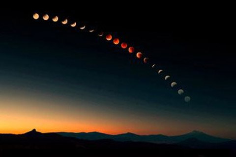 A globe Earth causes the curved shadows on the moon during a lunar eclipse