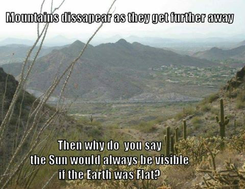 Flat earth mountains disappear, so why not the sun?