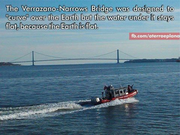 Verrazano–Narrows Bridge the curvature of the Earth's surface had to be taken into account 