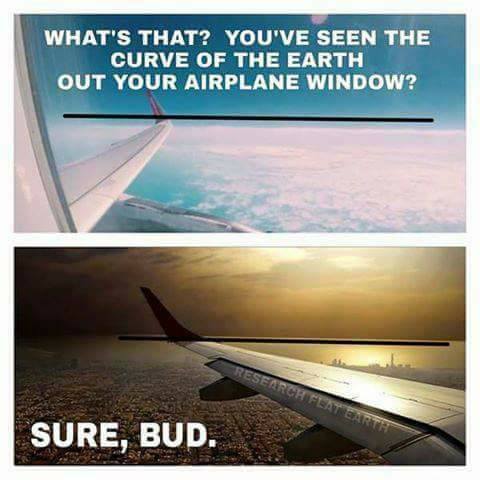 Flat Earther Airplane Pictures