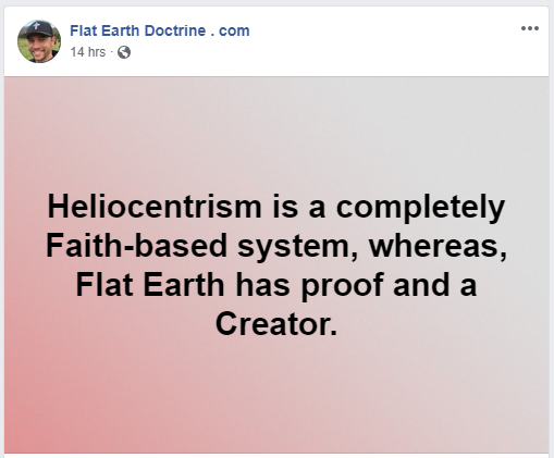 Nathan Roberts Flat Earth Doctrine Heliocentrism Post