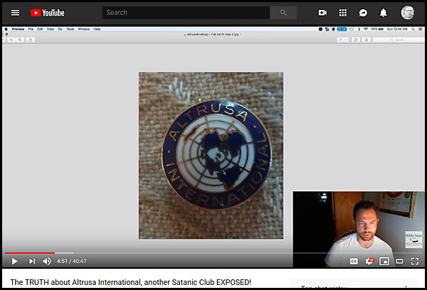 Nathan Roberts posted a video on his Flat Earth Doctrine YouTube page, called 'The TRUTH about Altrusa International, another Satanic Club EXPOSED!'