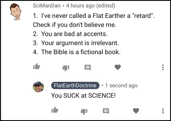 SciManDan Comment to Nathan Roberts - FlatEarthDoctrine