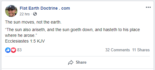 Flat Earth Doctrine Nathan Roberts Post About Ecclesiastes 1:5