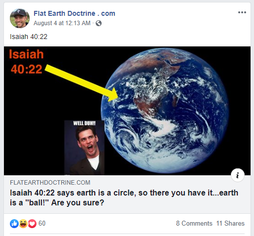 Flat earth verse Isaiah 40:22 circle