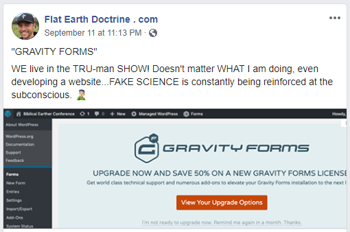 Nathan Roberts Flat Earth Doctrine Gravity Forms